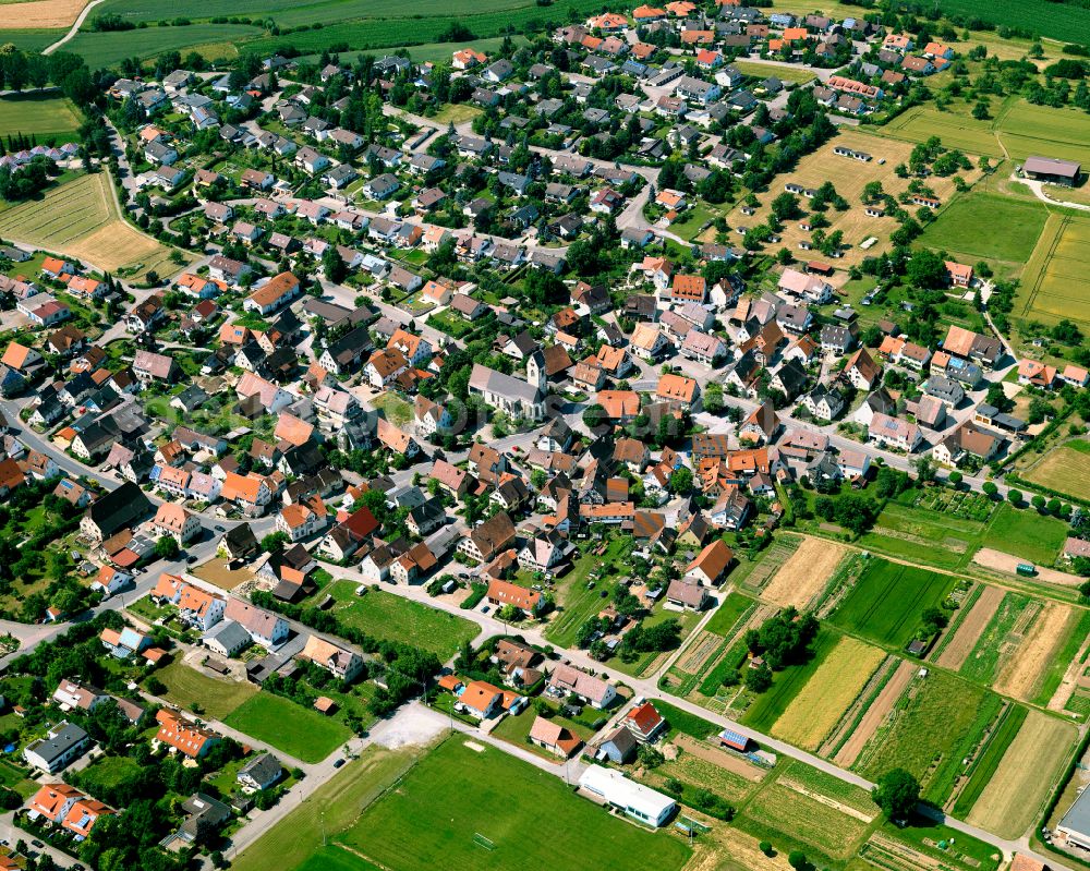 Aerial image Hailfingen - Single-family residential area of settlement in Hailfingen in the state Baden-Wuerttemberg, Germany