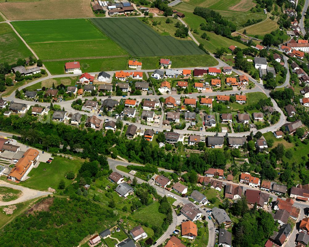 Aerial image Haiterbach - Single-family residential area of settlement in Haiterbach in the state Baden-Wuerttemberg, Germany