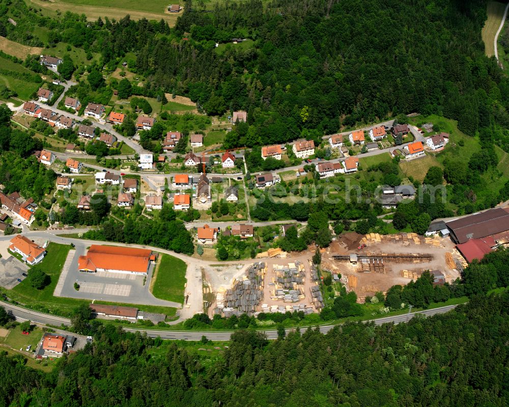 Haiterbach from the bird's eye view: Single-family residential area of settlement in Haiterbach in the state Baden-Wuerttemberg, Germany