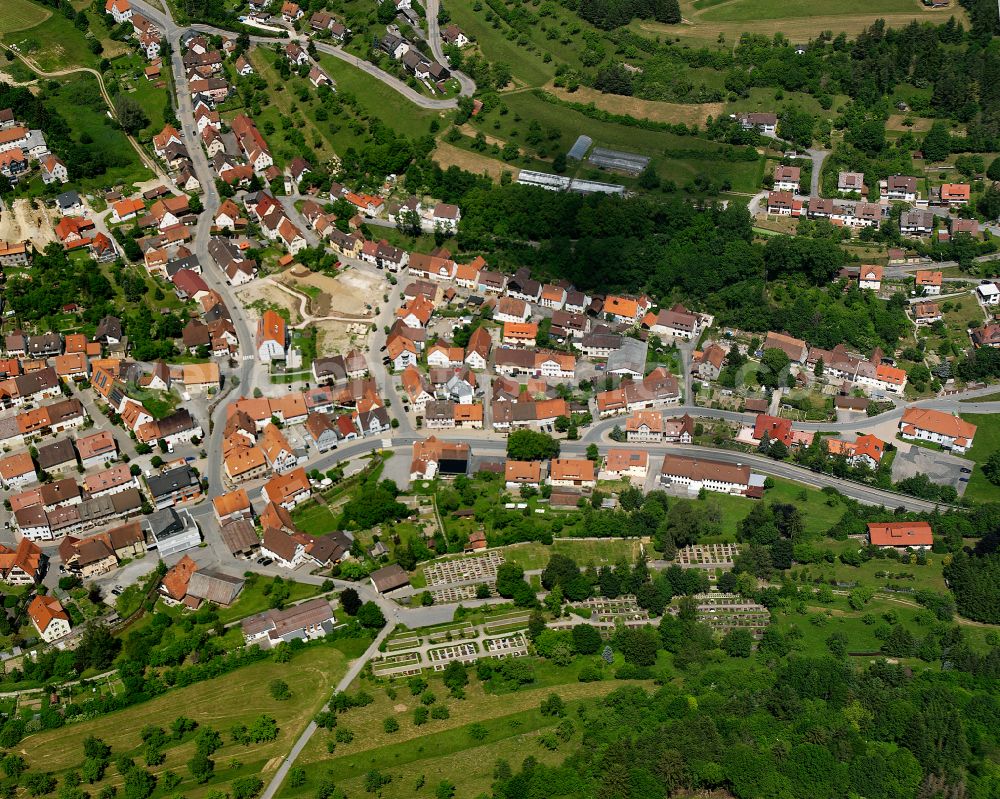 Aerial image Haiterbach - Single-family residential area of settlement in Haiterbach in the state Baden-Wuerttemberg, Germany