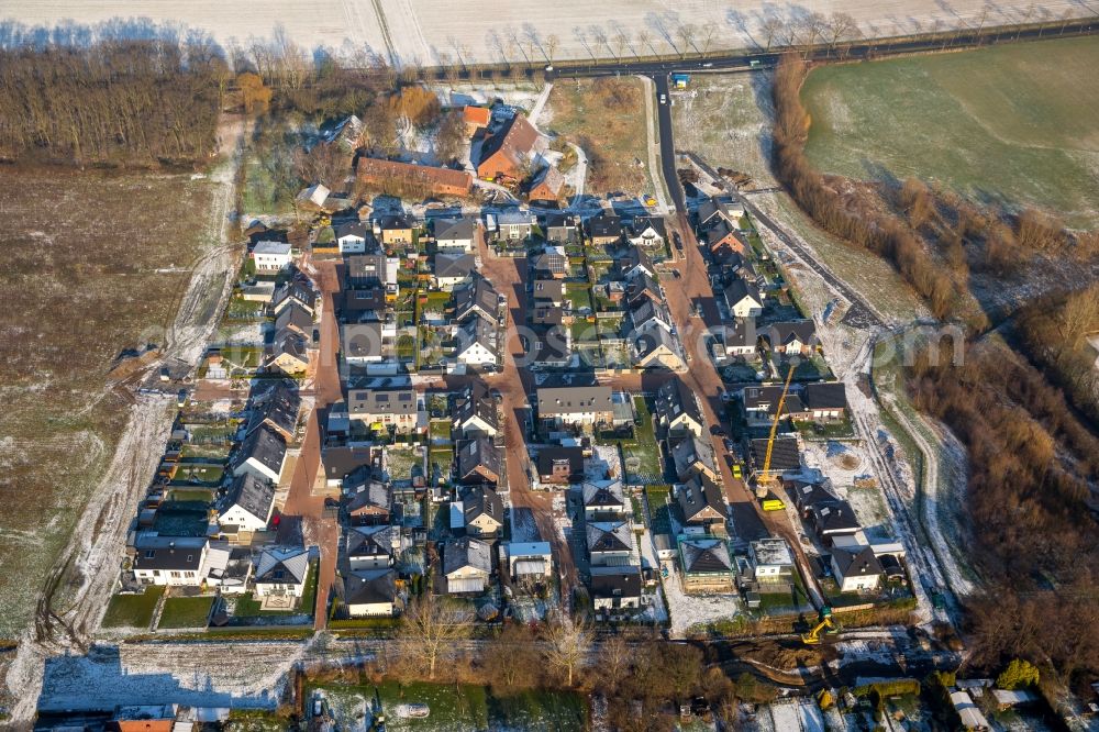 Aerial image Hamm - Single-family residential area of settlement Am Eversbach in Hamm in the state North Rhine-Westphalia