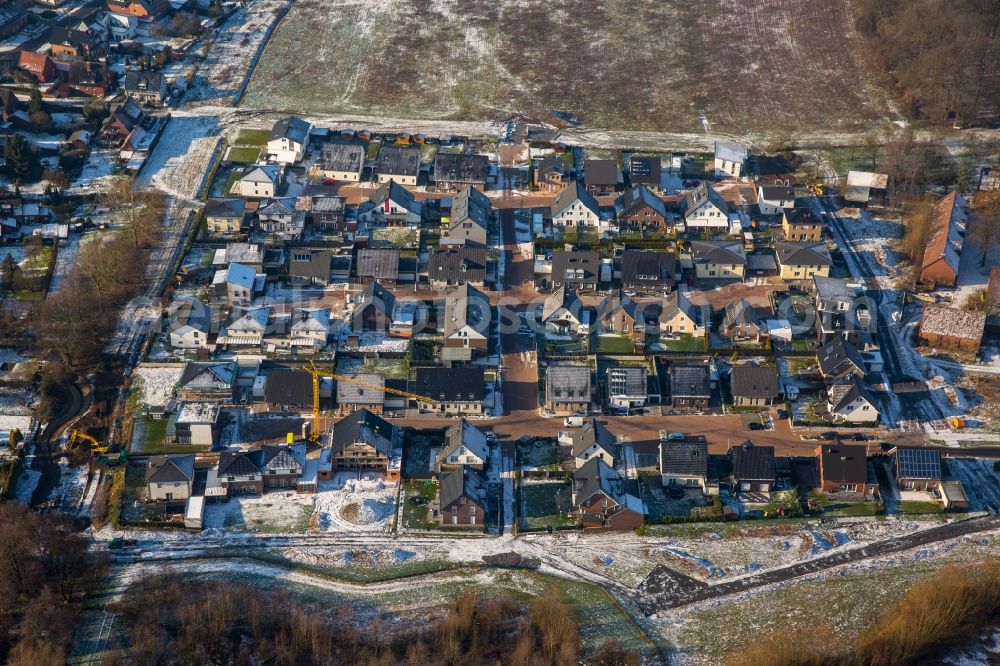 Hamm from the bird's eye view: Single-family residential area of settlement Am Eversbach in Hamm in the state North Rhine-Westphalia