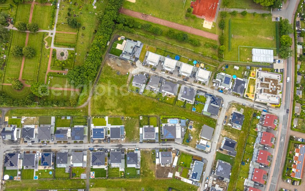 Aerial photograph Hamm - Single-family residential area of settlement in Hamm at Ruhrgebiet in the state North Rhine-Westphalia, Germany