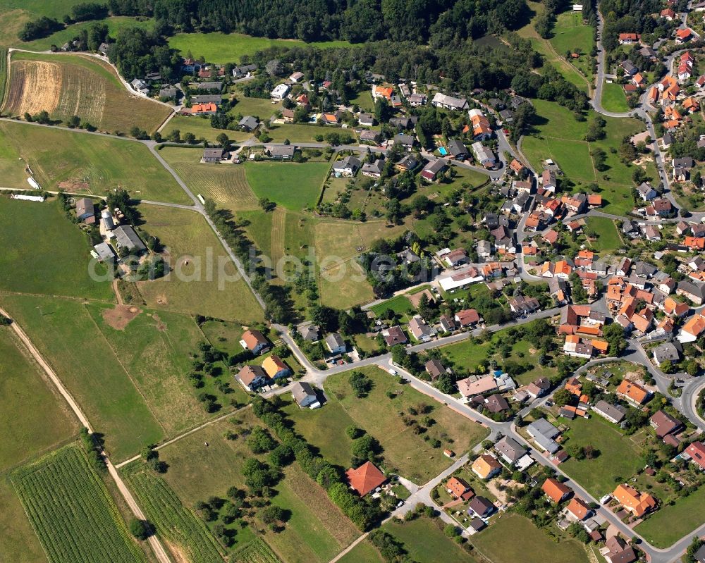 Hassenroth from the bird's eye view: Single-family residential area of settlement in Hassenroth in the state Hesse, Germany