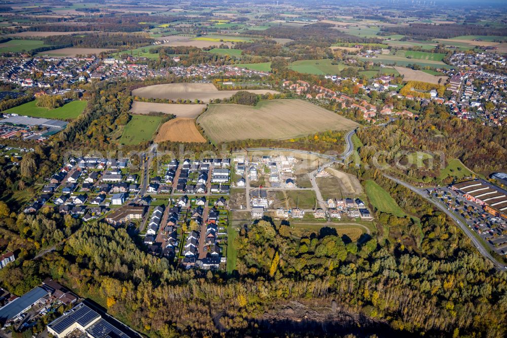 Hamm-Heessen from above - Single-family residential area of settlement in Heessen at Ruhrgebiet in the state North Rhine-Westphalia, Germany