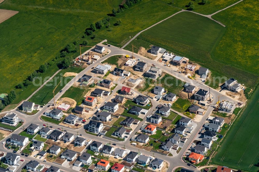 Aerial image Spaichingen - Single-family residential area of settlement on Heidengraben in Spaichingen in the state Baden-Wuerttemberg, Germany