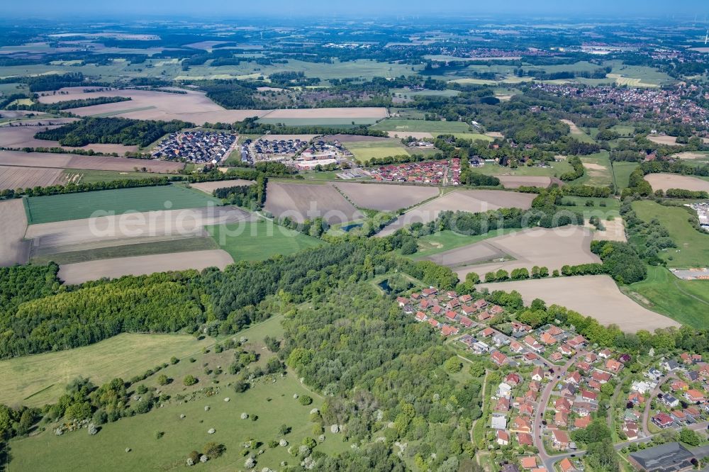 Aerial photograph Stade - Single-family residential area of settlement Heidesiedlung in the district Riensfoerde in Stade in the state Lower Saxony, Germany