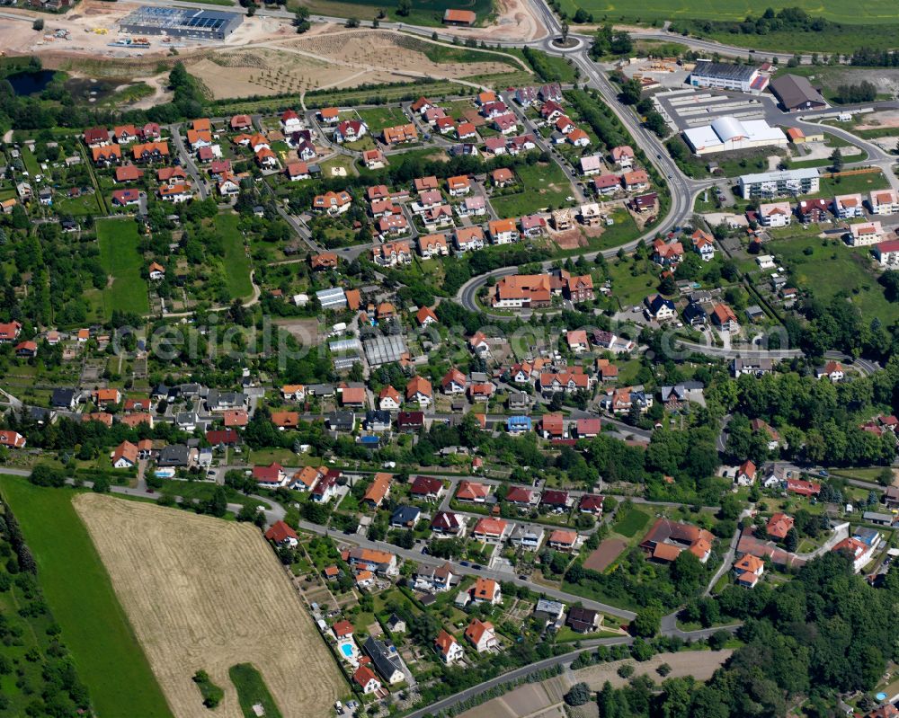 Aerial image Heilbad Heiligenstadt - Single-family residential area of settlement in Heilbad Heiligenstadt in the state Thuringia, Germany