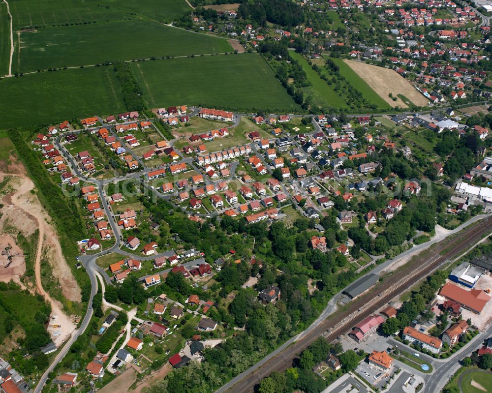 Aerial photograph Heilbad Heiligenstadt - Single-family residential area of settlement in Heilbad Heiligenstadt in the state Thuringia, Germany