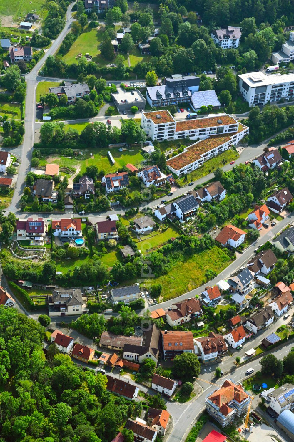 Heiligenstadt i.OFr. from above - Residential area of single-family settlement on street Wacholderweg in Heiligenstadt i.OFr. in the state Bavaria, Germany