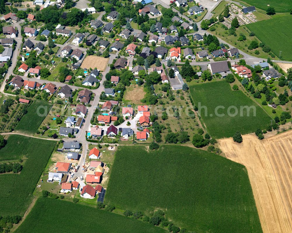 Helmlingen from the bird's eye view: Single-family residential area of settlement in Helmlingen in the state Baden-Wuerttemberg, Germany