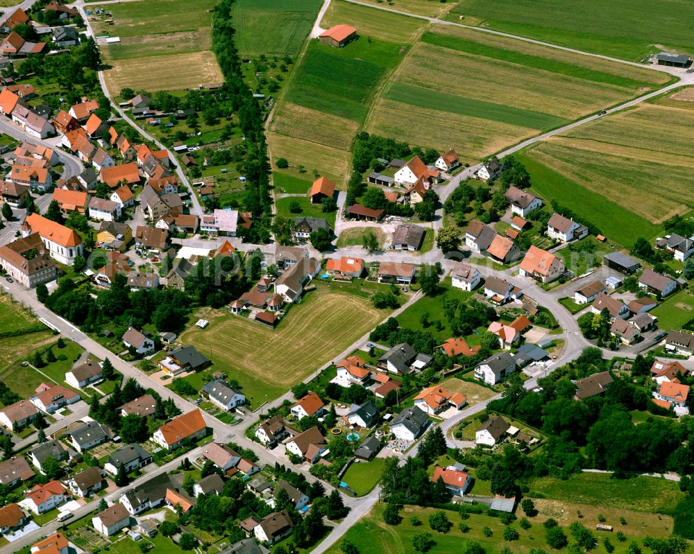 Aerial image Hemmendorf - Single-family residential area of settlement in Hemmendorf in the state Baden-Wuerttemberg, Germany