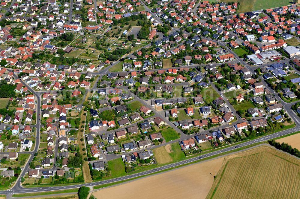 Aerial photograph Hettstadt - Single-family residential area of settlement in Hettstadt in the state Bavaria, Germany