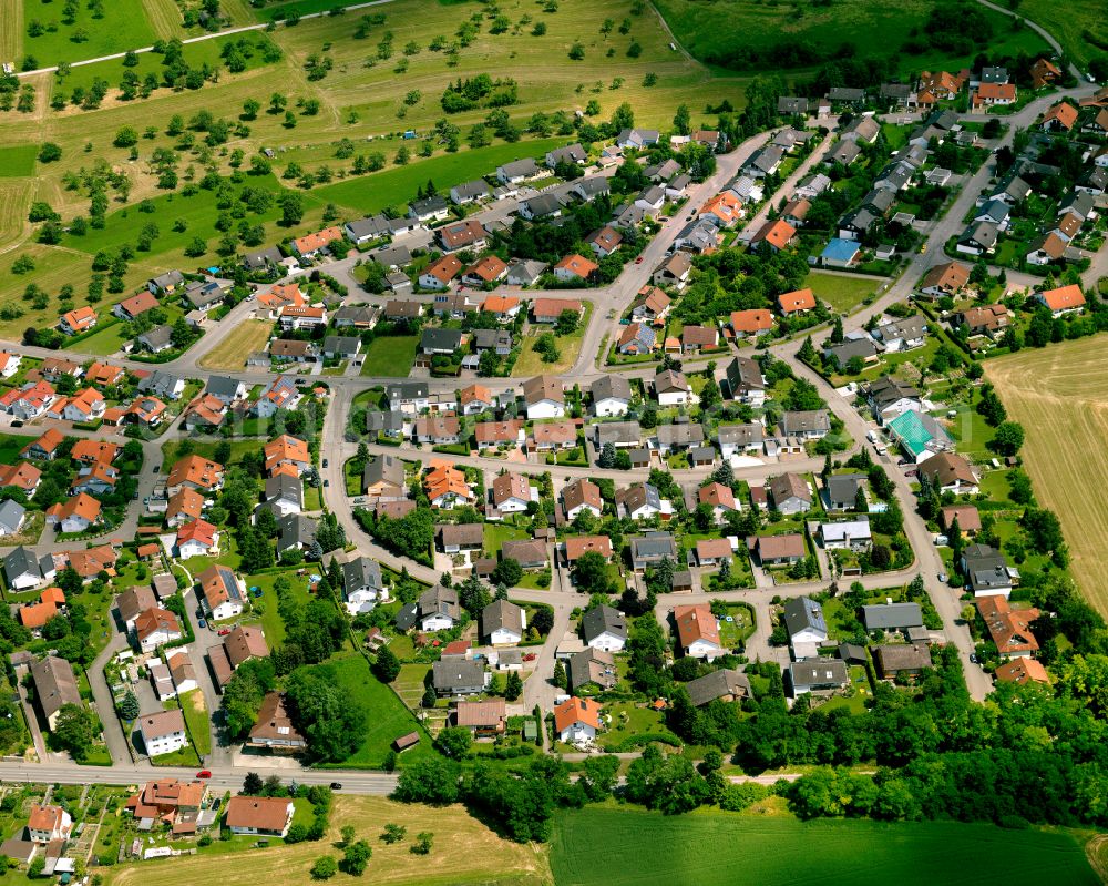 Aerial photograph Hirrlingen - Single-family residential area of settlement in Hirrlingen in the state Baden-Wuerttemberg, Germany