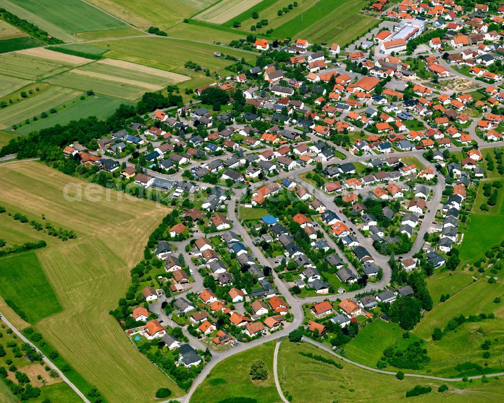 Aerial photograph Hirrlingen - Single-family residential area of settlement in Hirrlingen in the state Baden-Wuerttemberg, Germany