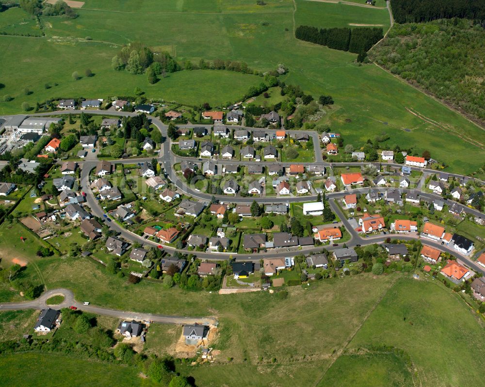 Aerial photograph Hirzenhain Bahnhof - Single-family residential area of settlement in Hirzenhain Bahnhof in the state Hesse, Germany