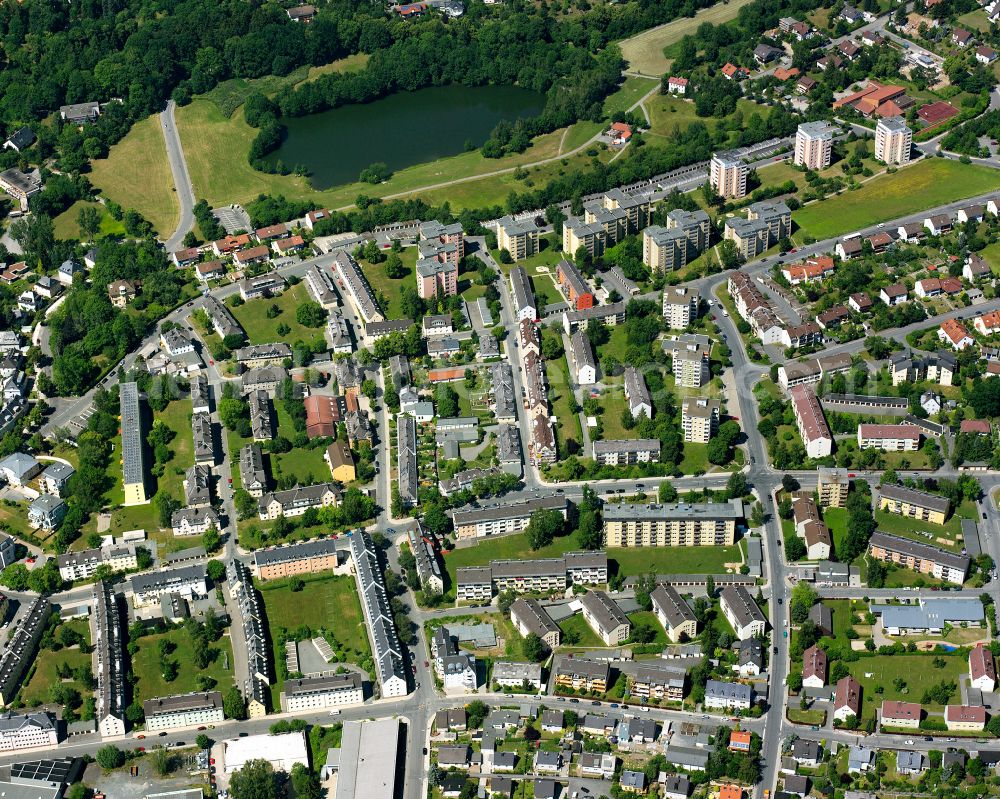 Aerial photograph Hof - Single-family residential area of settlement in Hof in the state Bavaria, Germany