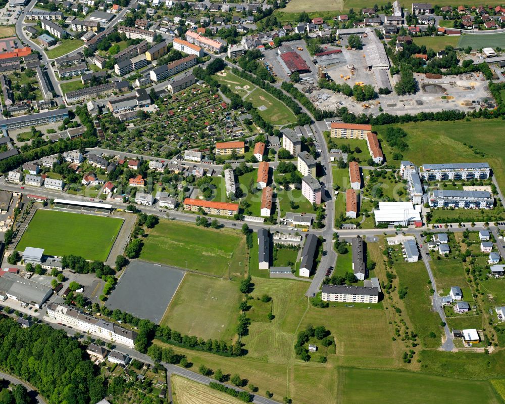 Aerial image Hof - Single-family residential area of settlement in Hof in the state Bavaria, Germany