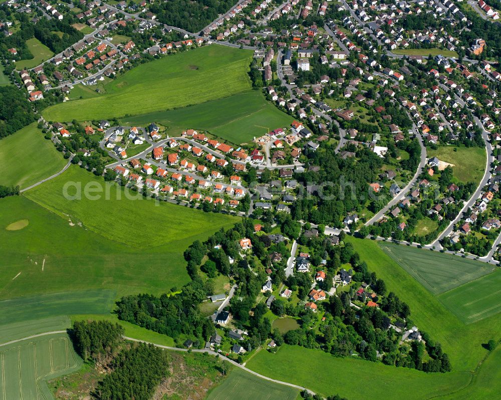 Aerial image Hof - Single-family residential area of settlement in Hof in the state Bavaria, Germany