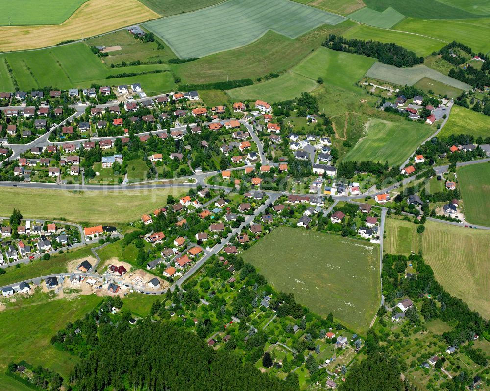 Aerial image Hof - Single-family residential area of settlement in Hof in the state Bavaria, Germany