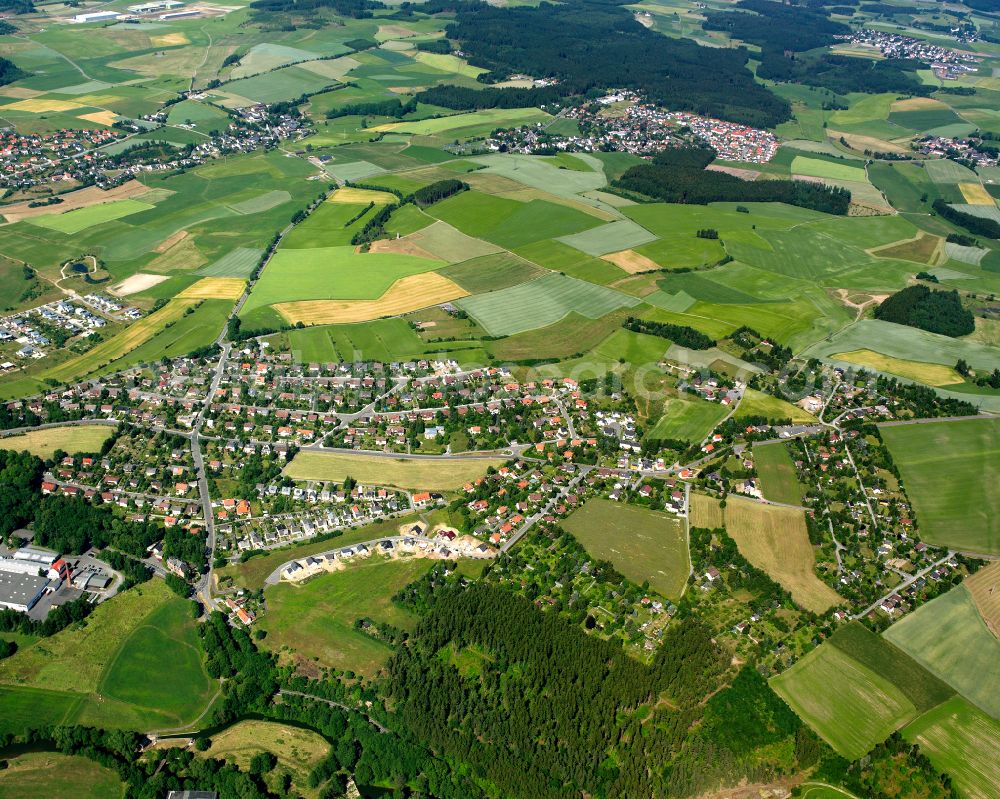 Hof from the bird's eye view: Single-family residential area of settlement in Hof in the state Bavaria, Germany