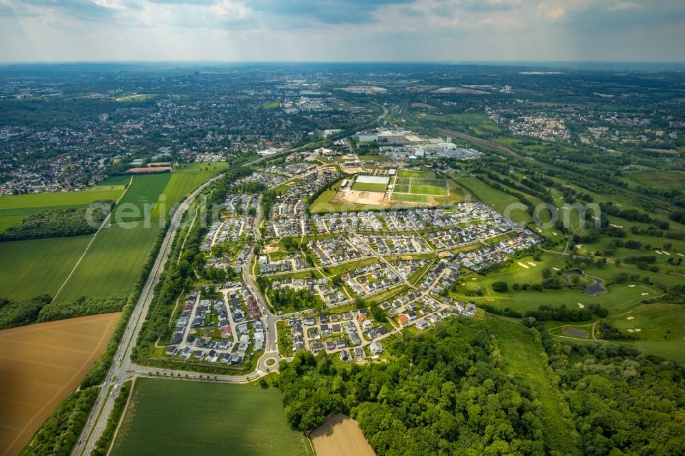 Dortmund from the bird's eye view: Single-family residential area of settlement Hohenbuschei on Elisabeth-Selbert-Bogen in the district Brackel in Dortmund in the state North Rhine-Westphalia, Germany