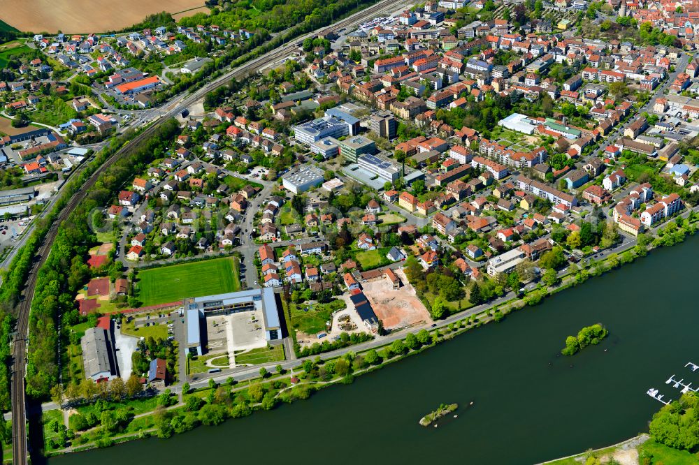 Hohenfeld from above - Single-family residential area of settlement in Hohenfeld in the state Bavaria, Germany