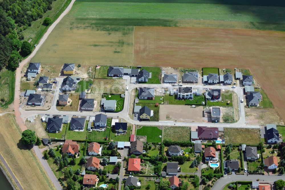 Aerial photograph Hohenwarthe - Single-family residential area of settlement in Hohenwarthe in the state Saxony-Anhalt