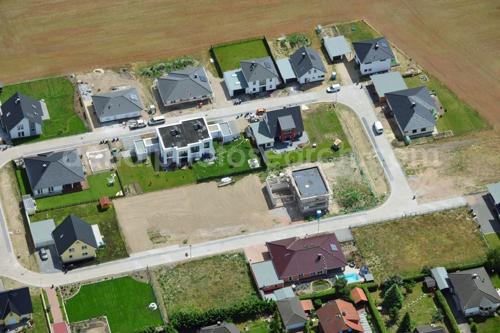 Hohenwarthe from above - Single-family residential area of settlement in Hohenwarthe in the state Saxony-Anhalt