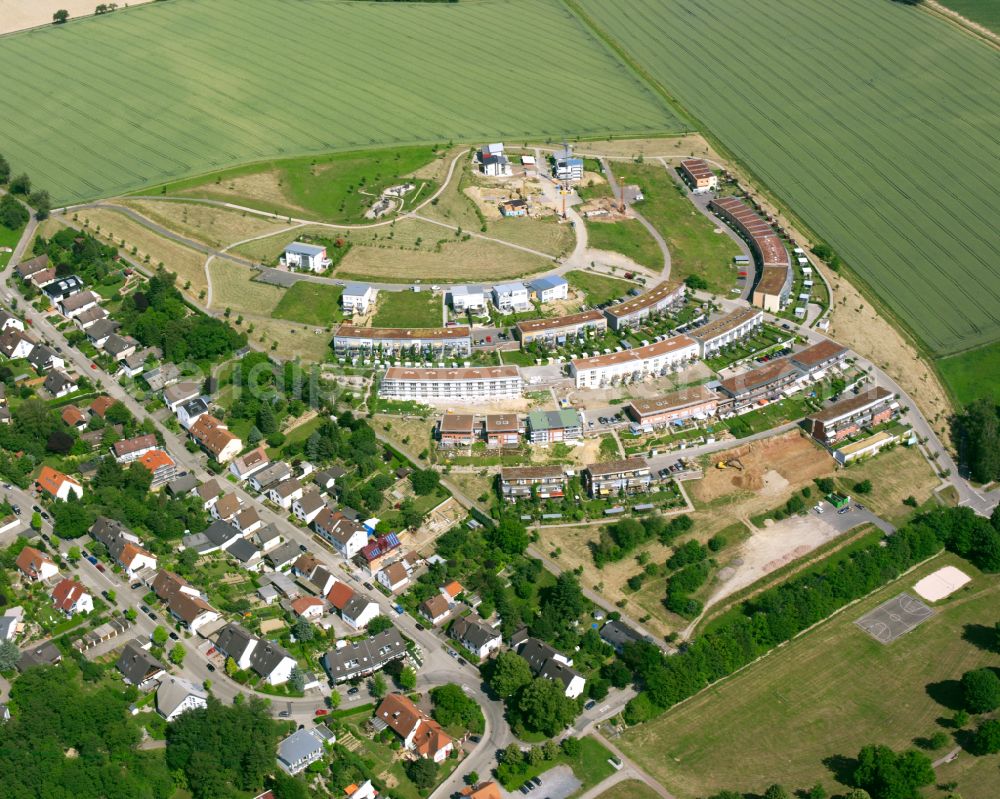 Aerial photograph Hohenwettersbach - Single-family residential area of settlement in Hohenwettersbach in the state Baden-Wuerttemberg, Germany