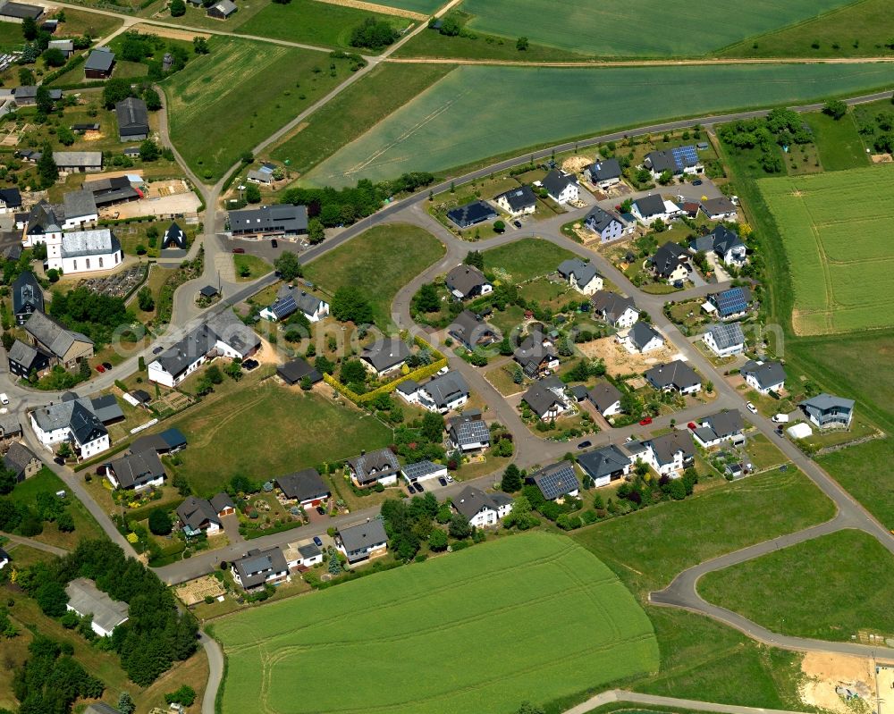 Horn from above - Single-family residential area of settlement in Horn in the state Rhineland-Palatinate