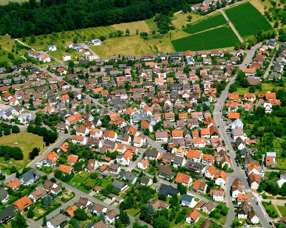 Jettenburg from the bird's eye view: Single-family residential area of settlement in Jettenburg in the state Baden-Wuerttemberg, Germany