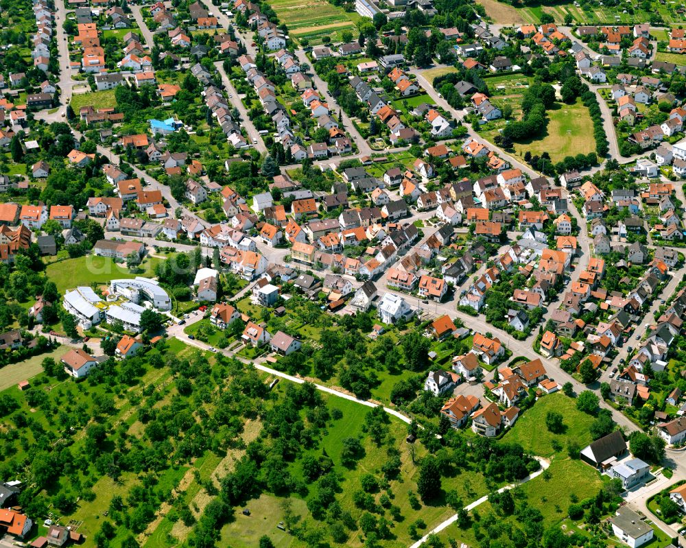 Aerial image Jettenburg - Single-family residential area of settlement in Jettenburg in the state Baden-Wuerttemberg, Germany