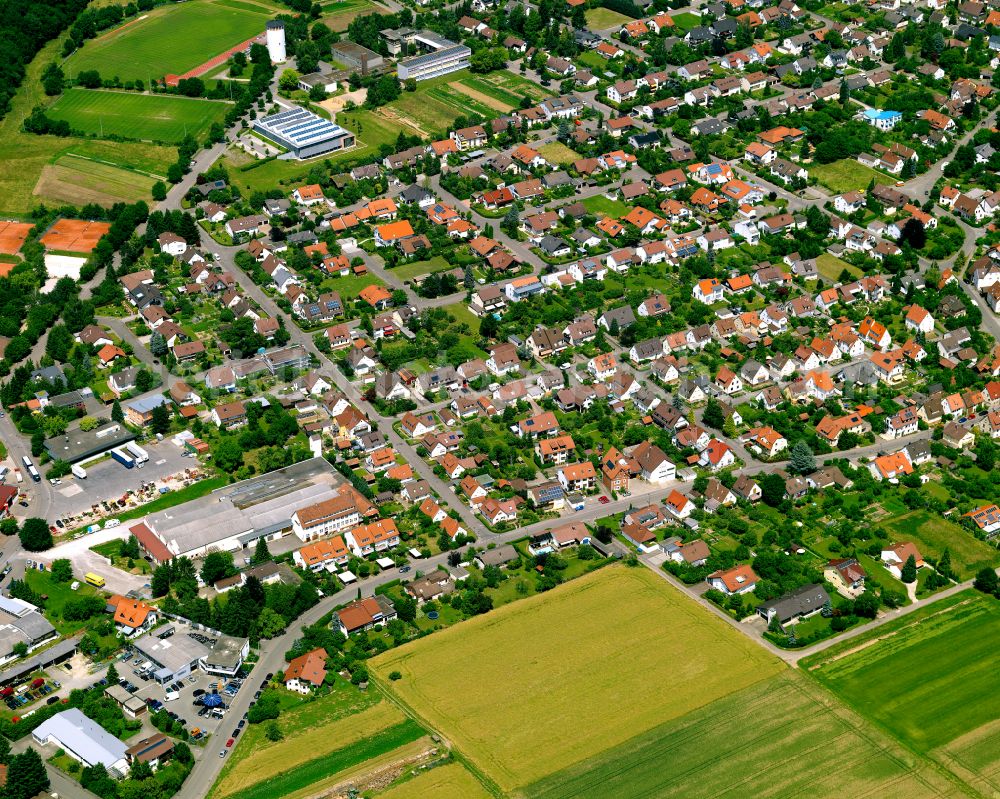 Jettenburg from the bird's eye view: Single-family residential area of settlement in Jettenburg in the state Baden-Wuerttemberg, Germany