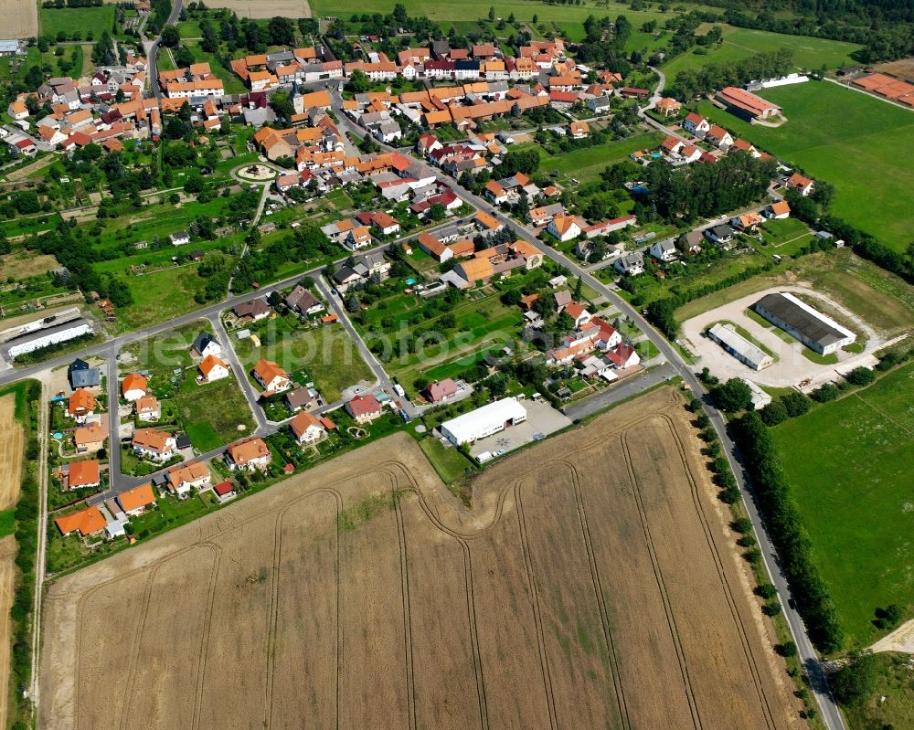 Kaisershagen from the bird's eye view: Single-family residential area of settlement in Kaisershagen in the state Thuringia, Germany