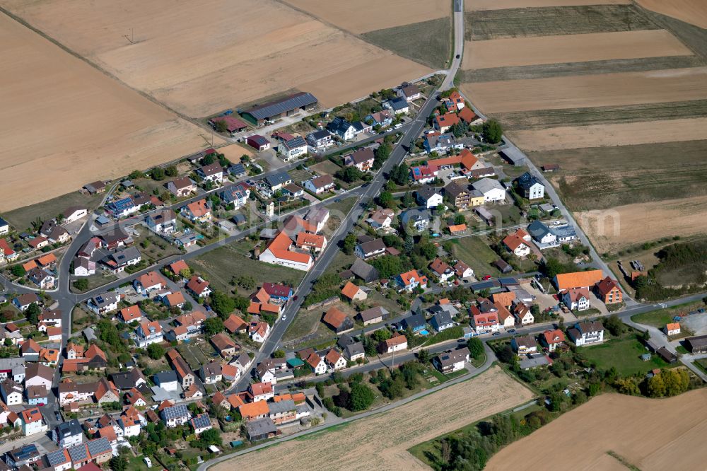 Aerial image Karbach - Single-family residential area of settlement in Karbach in the state Bavaria, Germany