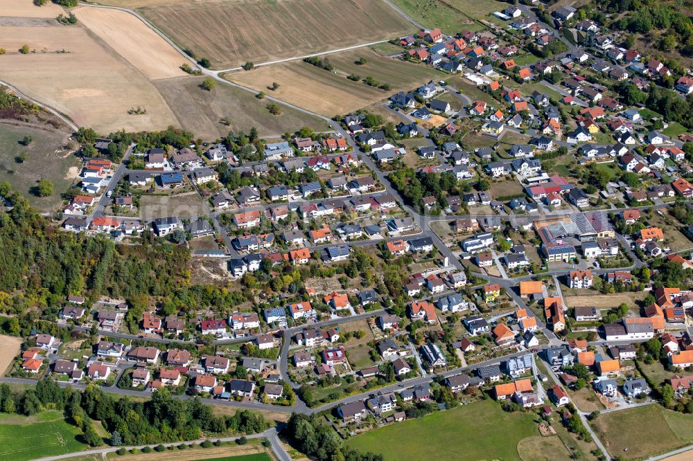 Karbach from the bird's eye view: Single-family residential area of settlement in Karbach in the state Bavaria, Germany