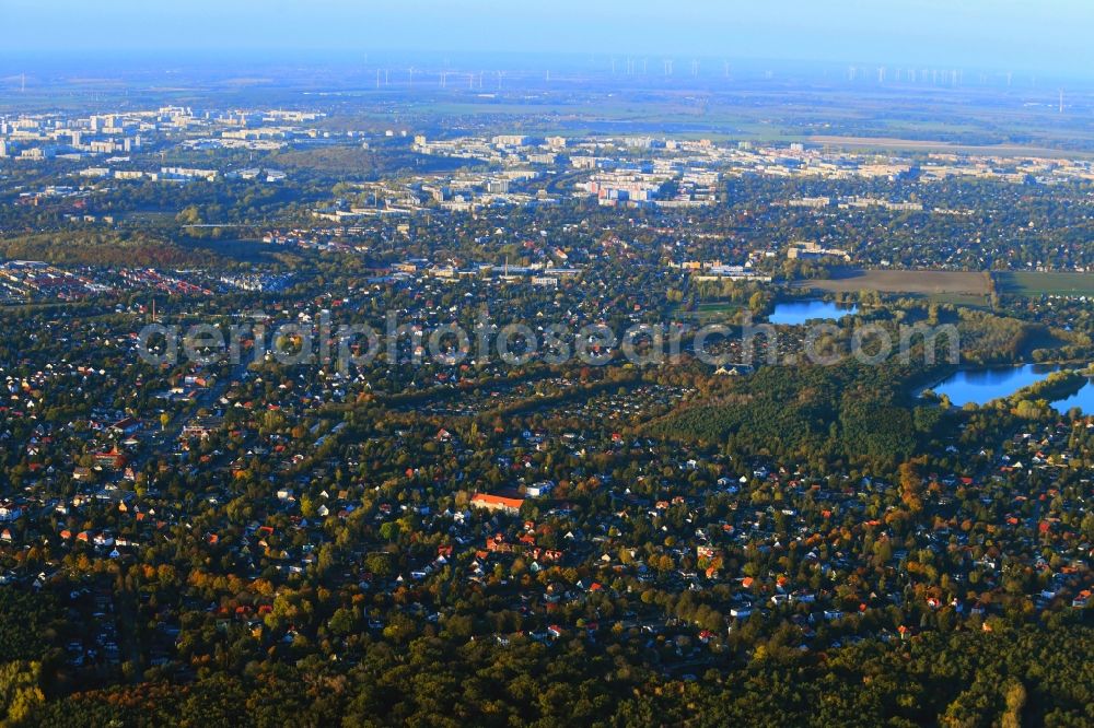 Aerial image Berlin - Single-family residential area of settlement Kaulsdorf in the district Mahlsdorf in Berlin, Germany