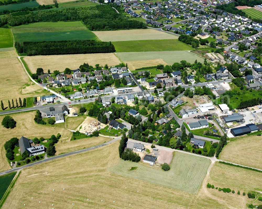 Kirchberg (Hunsrück) from above - Single-family residential area of settlement in Kirchberg (Hunsrück) in the state Rhineland-Palatinate, Germany