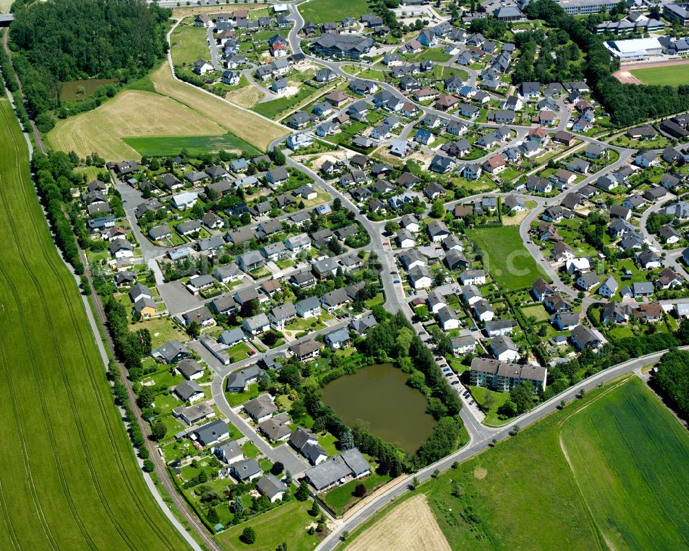 Aerial image Kirchberg (Hunsrück) - Single-family residential area of settlement in Kirchberg (Hunsrück) in the state Rhineland-Palatinate, Germany