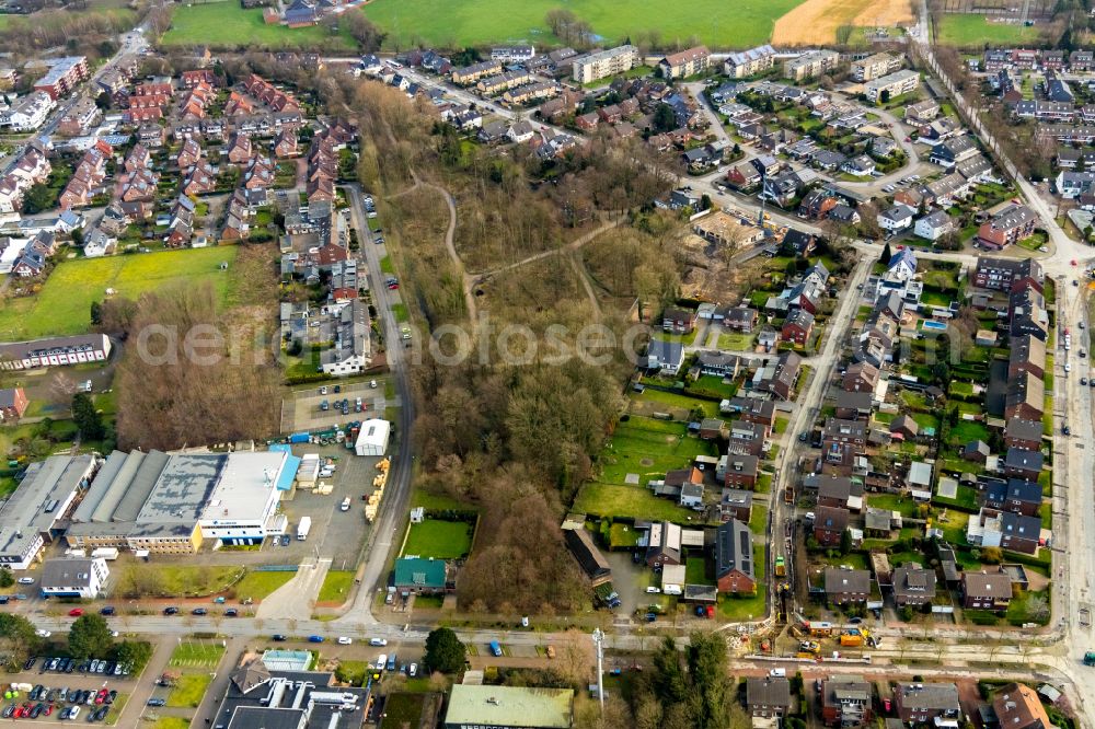 Kirchhellen from above - Single-family residential area of settlement in Kirchhellen at Ruhrgebiet in the state North Rhine-Westphalia, Germany