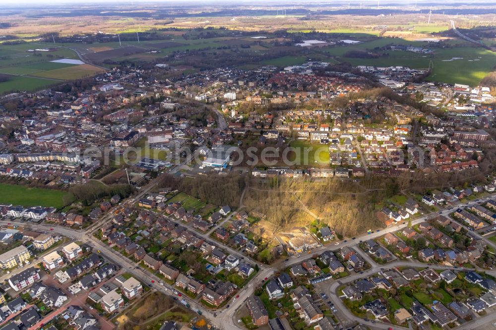 Aerial image Kirchhellen - Single-family residential area of settlement in Kirchhellen at Ruhrgebiet in the state North Rhine-Westphalia, Germany