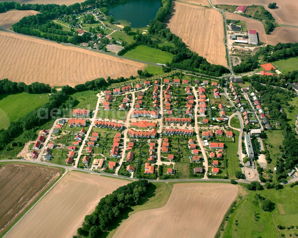 Kleinaga from the bird's eye view: Single-family residential area of settlement in Kleinaga in the state Thuringia, Germany