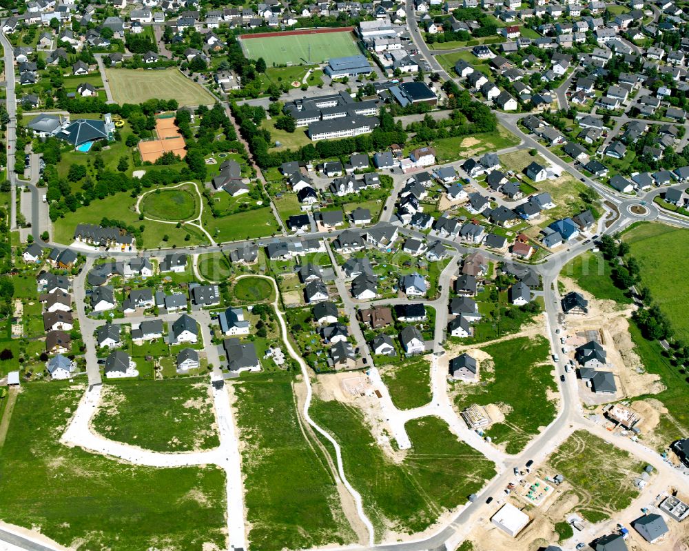 Kleinweidelbach from above - Single-family residential area of settlement in Kleinweidelbach in the state Rhineland-Palatinate, Germany