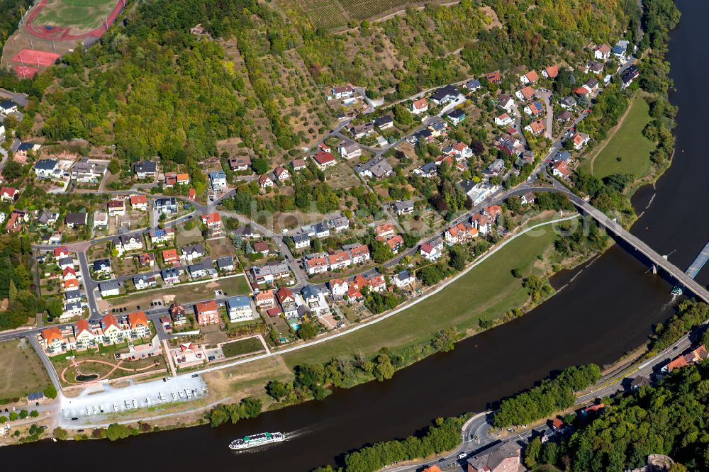 Kreuzwertheim from the bird's eye view: Single-family residential area of settlement in Kreuzwertheim in the state Bavaria, Germany