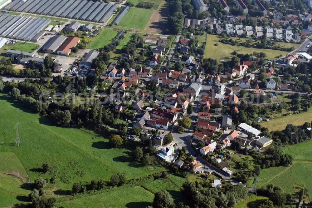 Aerial image Radebeul - Single-family residential area of settlement at the Koetzschenbrodaer in Radebeul in the state Saxony