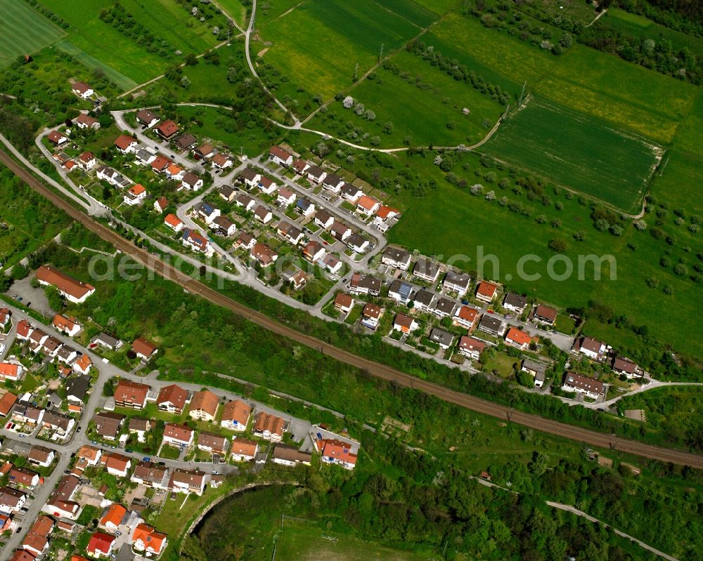 Kuchen from the bird's eye view: Single-family residential area of settlement in Kuchen in the state Baden-Wuerttemberg, Germany