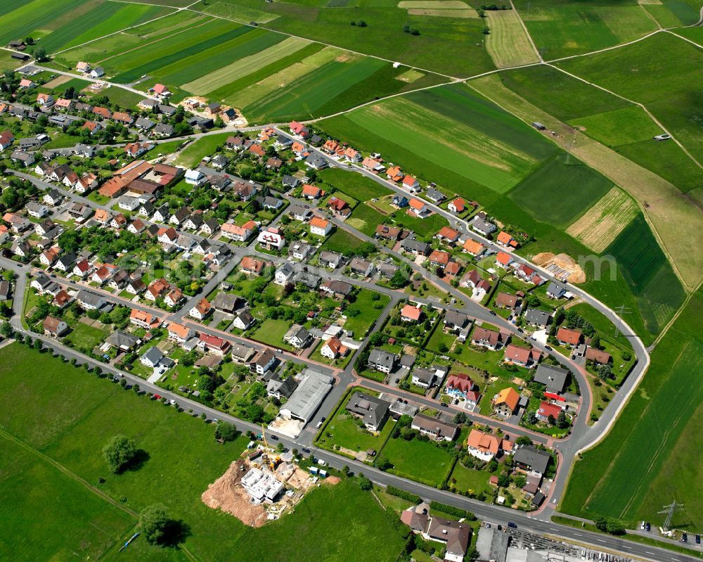 Aerial photograph Landenhausen - Single-family residential area of settlement in Landenhausen in the state Hesse, Germany