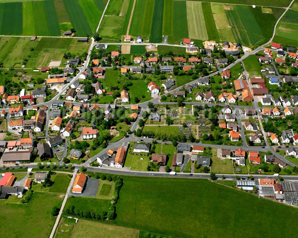 Landenhausen from the bird's eye view: Single-family residential area of settlement in Landenhausen in the state Hesse, Germany