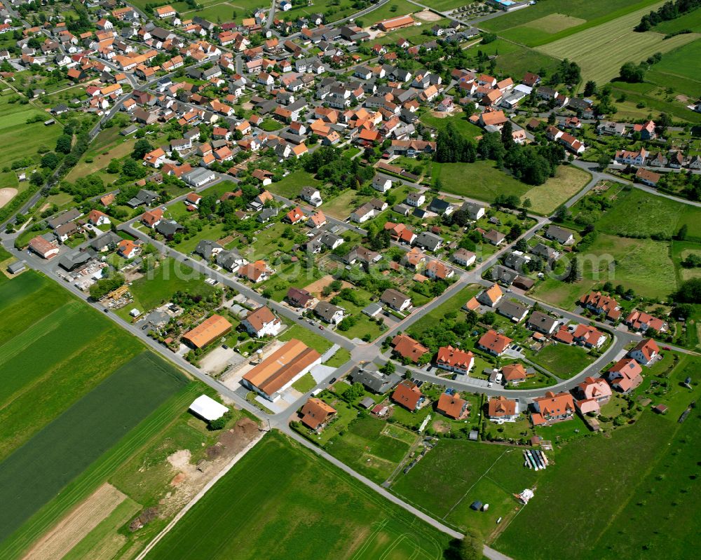 Aerial image Landenhausen - Single-family residential area of settlement in Landenhausen in the state Hesse, Germany